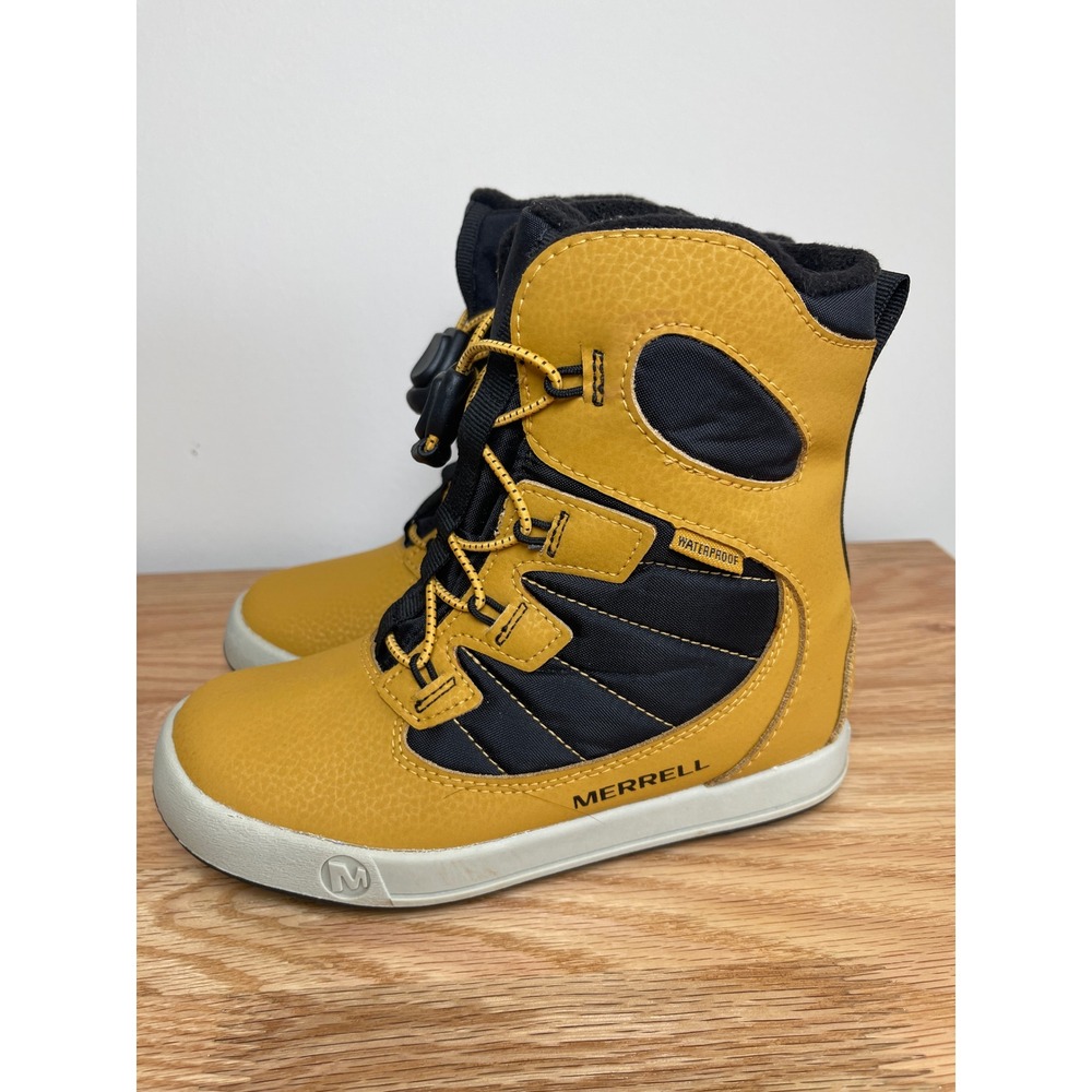 Merrell Snow Quest Lite 3.0 Waterproof Winter Boots Wheat Yellow Kids 13M